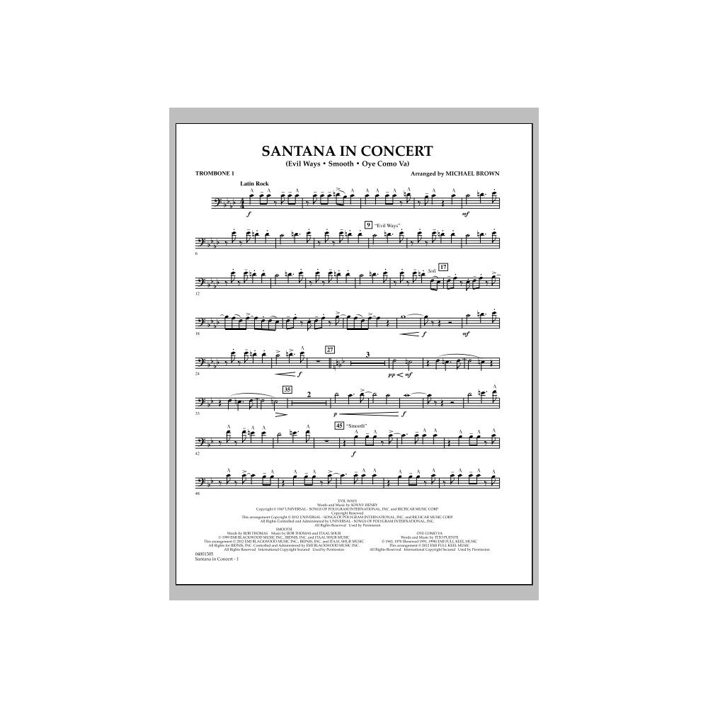 Santana In Concert - Trombone 1