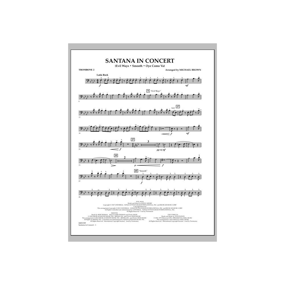 Santana In Concert - Trombone 2