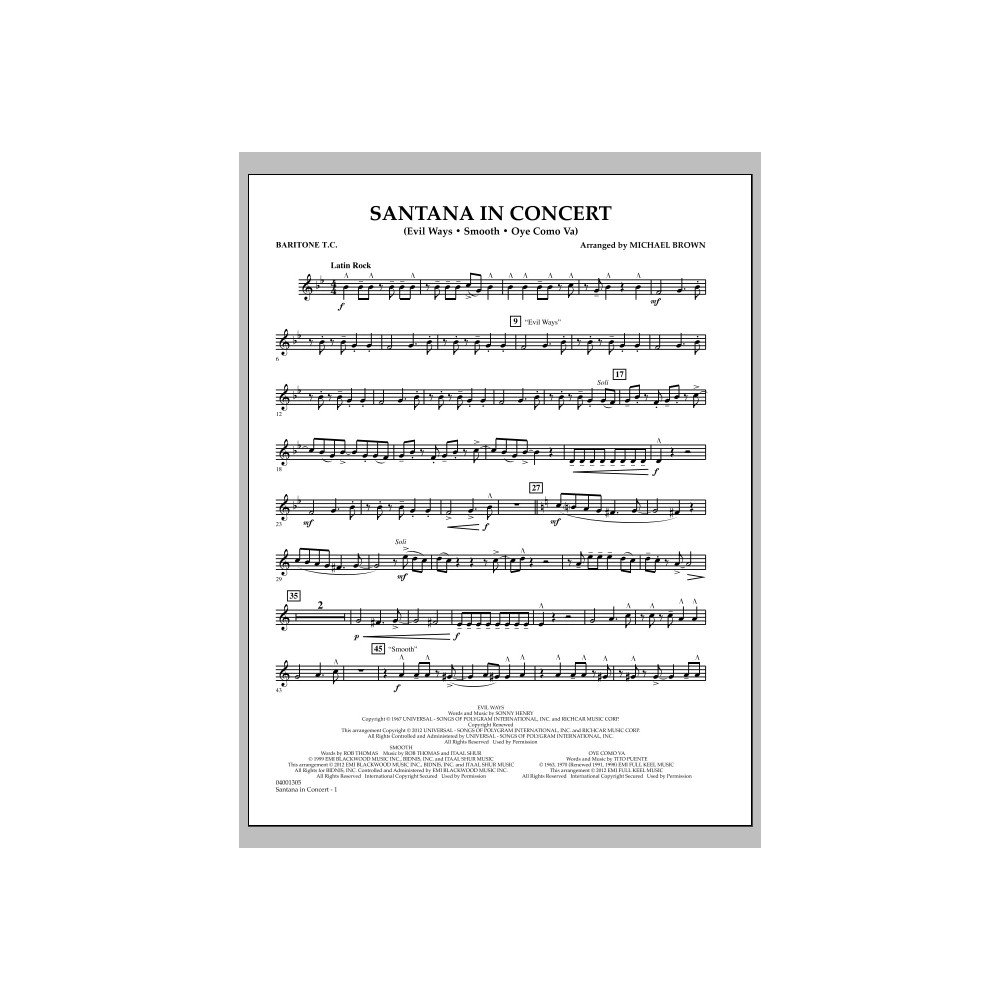 Santana In Concert - Baritone T.C.