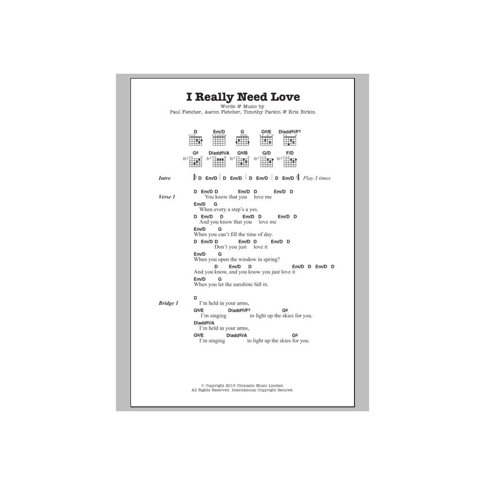 I Really Need Love