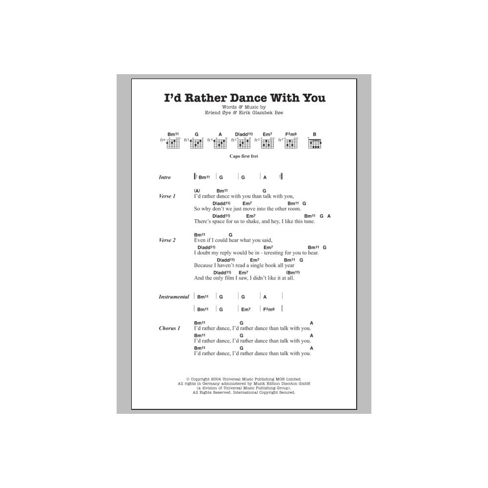 I'd Rather Dance With You