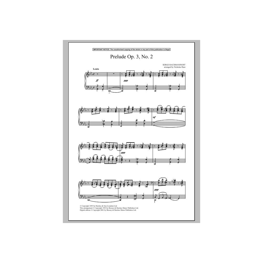 Präludium Op. 3, Nr. 2 (arr. Nicholas Hare)
