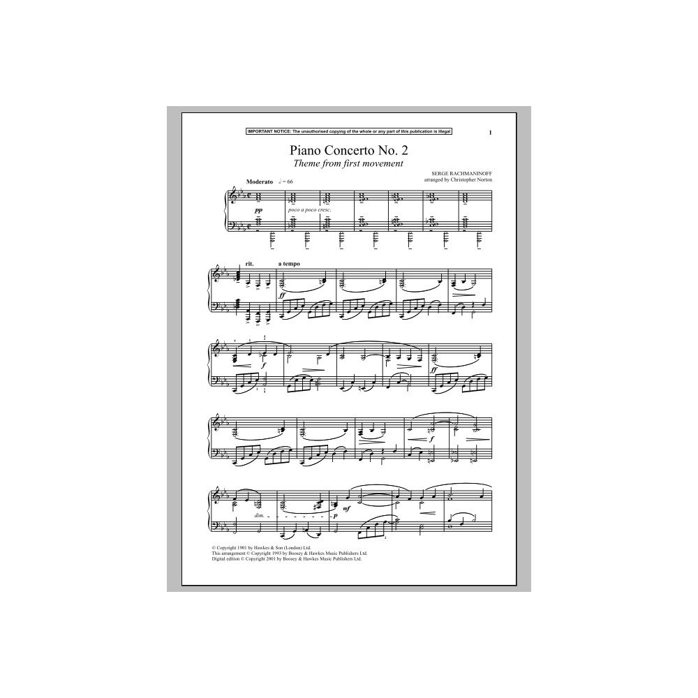 Piano Concerto No. 2, (First Movement Theme)