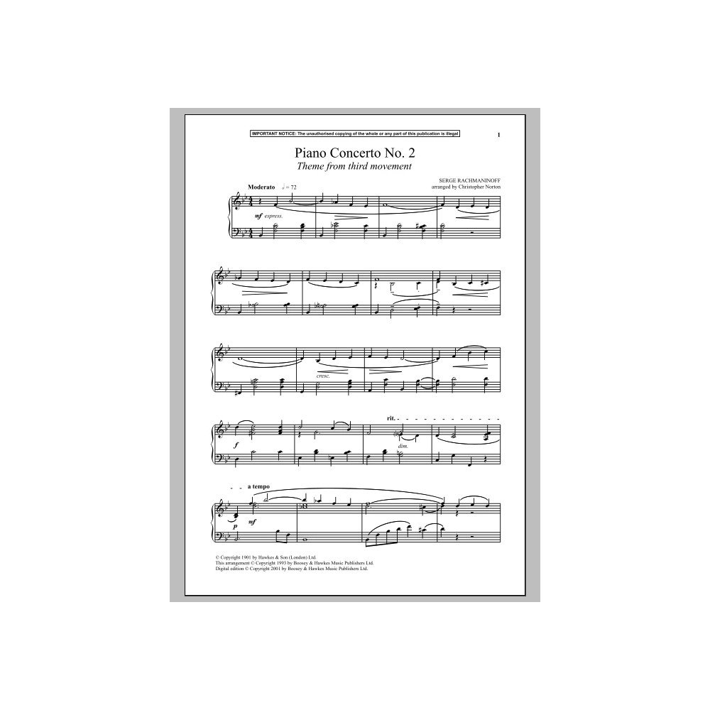 Piano Concerto No. 2, (Third Movement Theme)