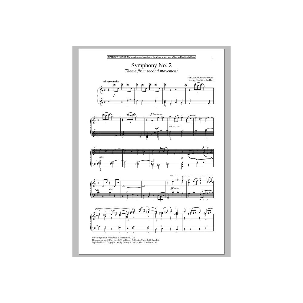 Symphony No. 2, (Second Movement Theme)