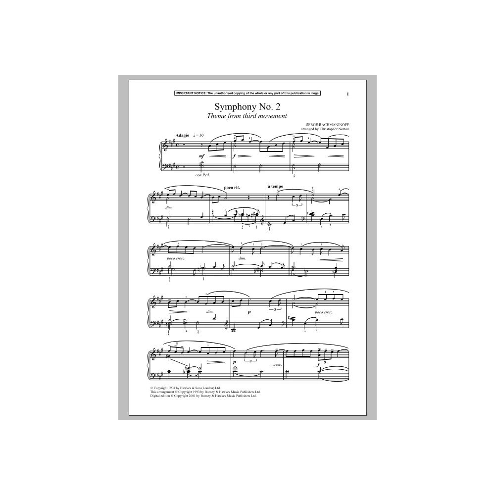 Symphony No. 2, (Third Movement Theme)