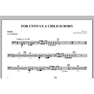 For Unto Us A Child Is Born - Tuba