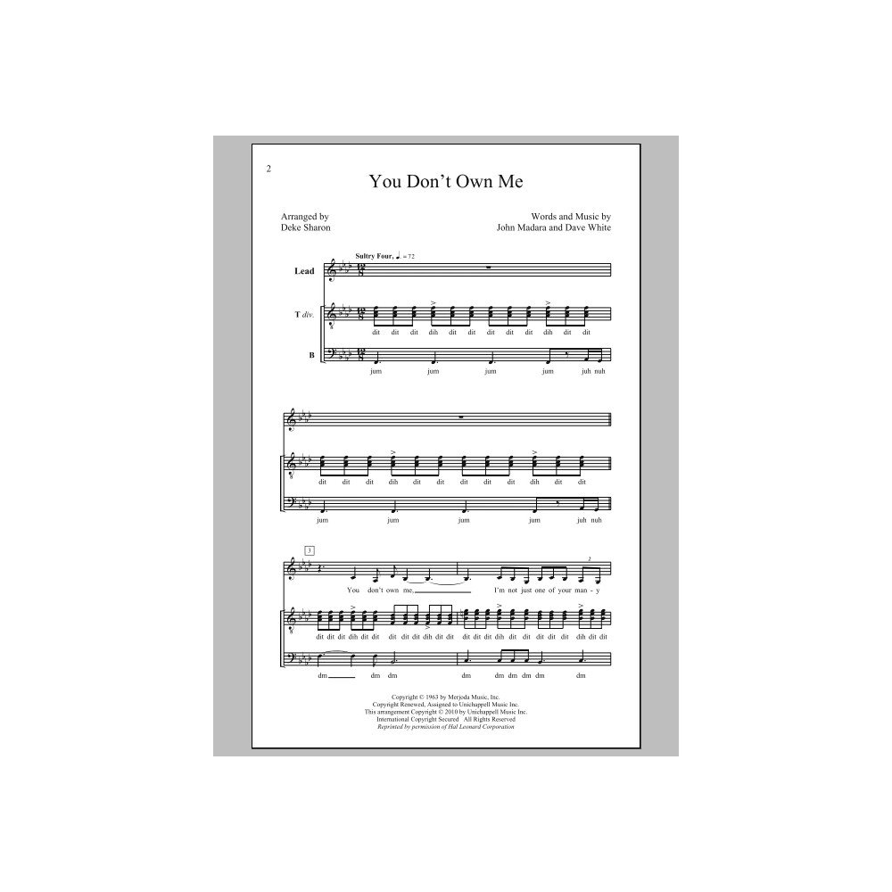 You Don't Own Me (arr. Deke Sharon)