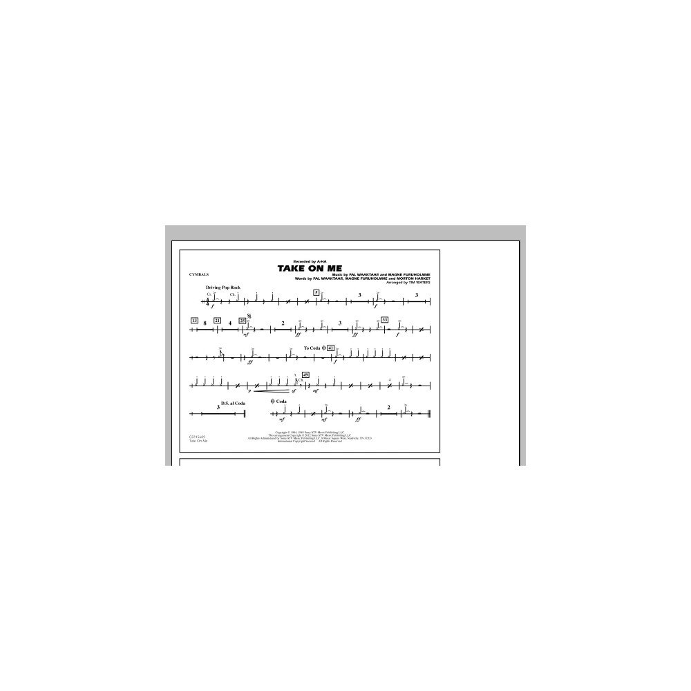 Take On Me - Cymbals
