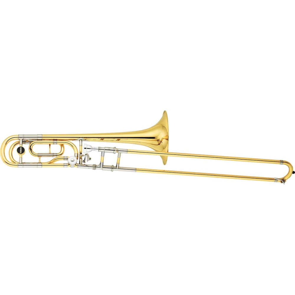 Yamaha YSL-882O Xeno Professional Trombón con accesorio F - Laca transparente con campana de latón amarillo