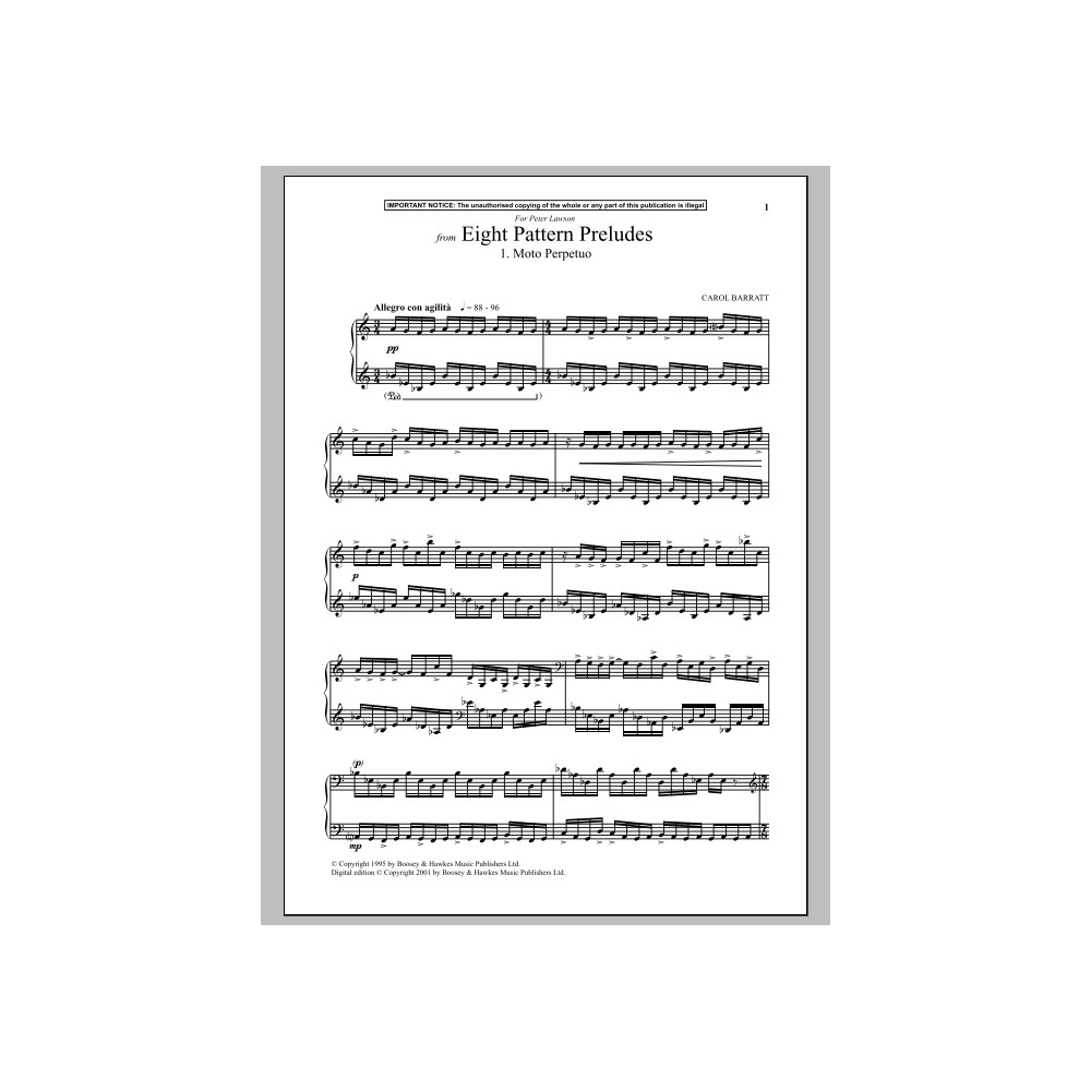Eight Pattern Preludes, 1. Moto Perpetuo