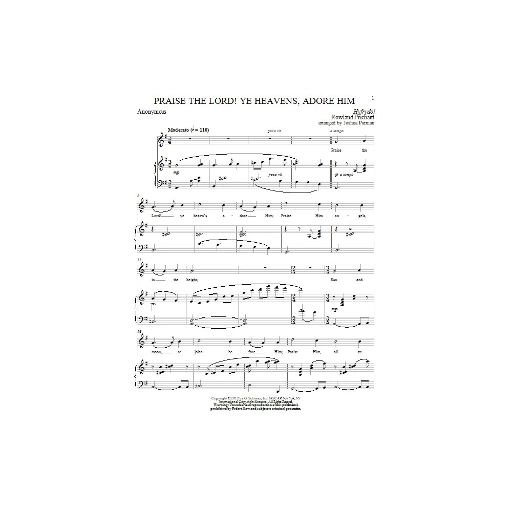 Praise The Lord! Ye Heavens, Adore Him