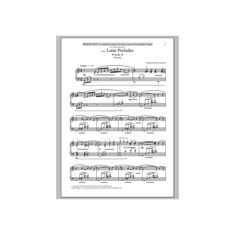 Latin Preludes, Prelude II (Rumba)