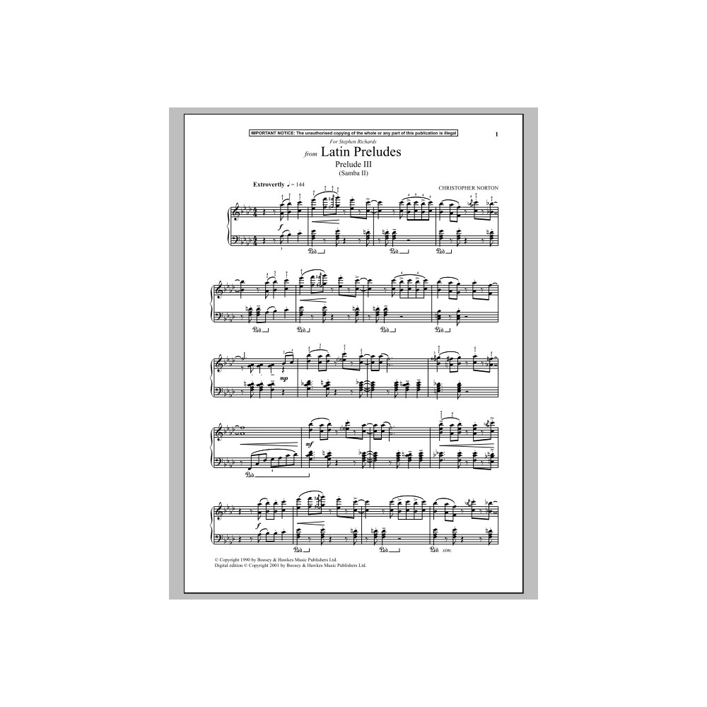 Latin Preludes, Prelude III (Samba II)