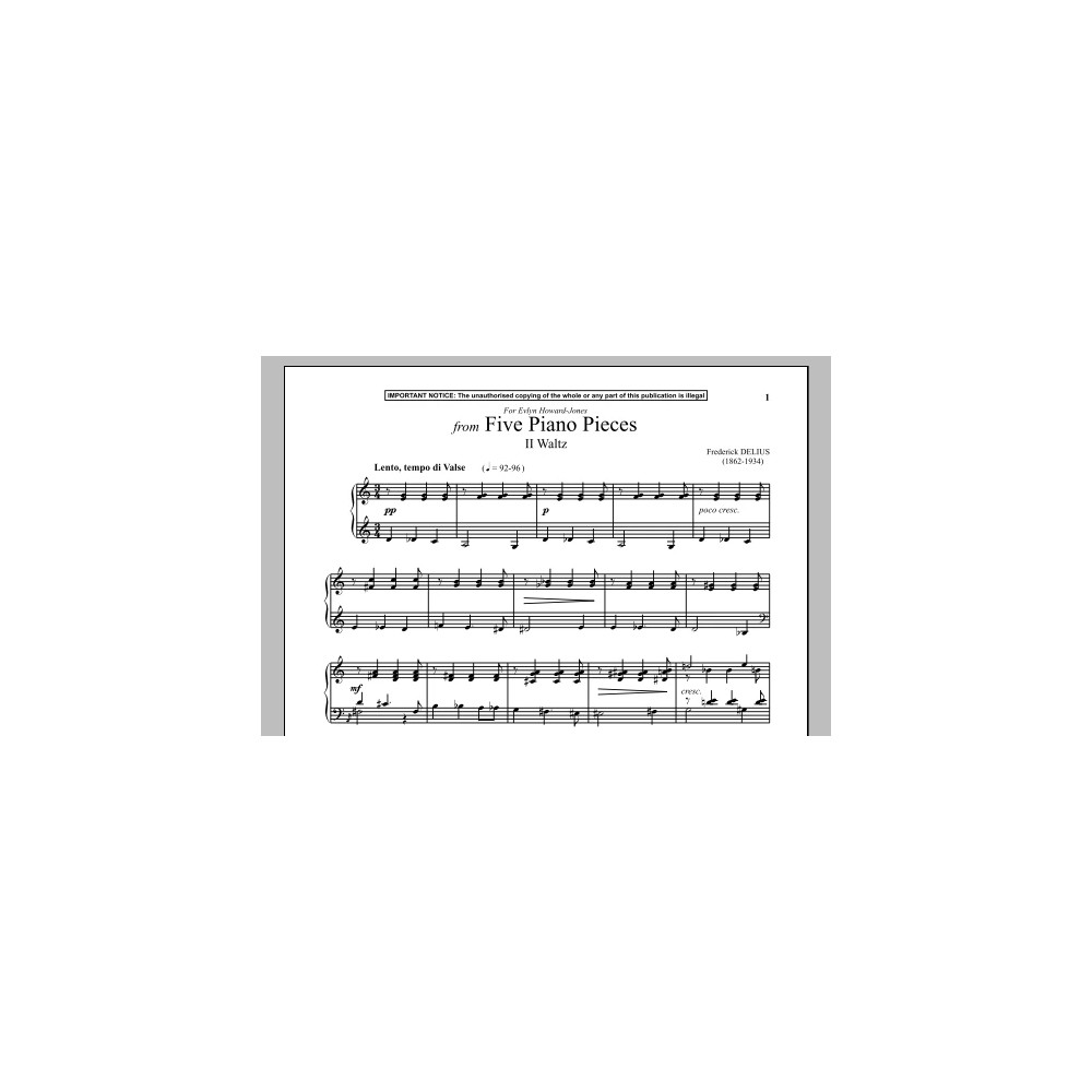 Five Piano Pieces, II. Waltz