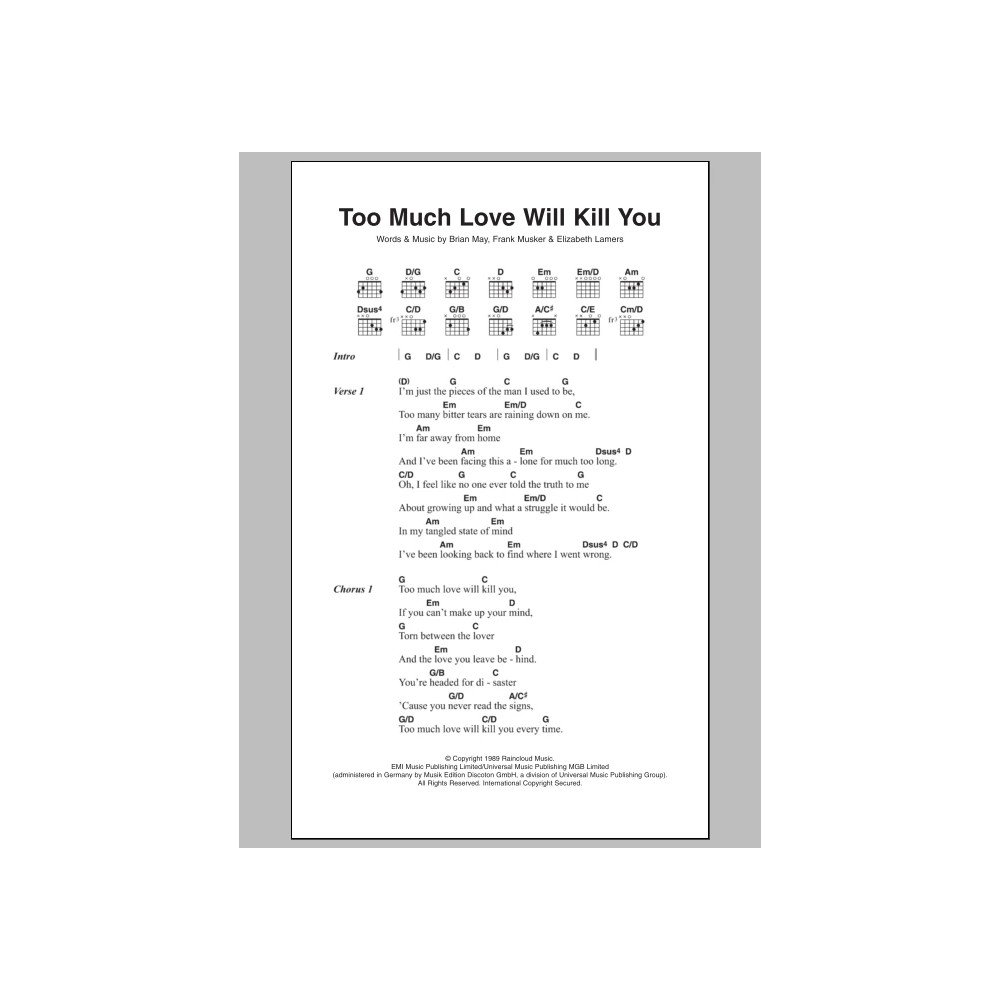 Too Much Love Will Kill You