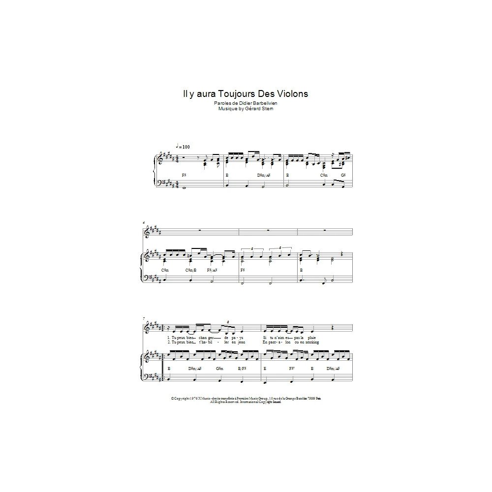 Il Y Aura Toujours Des Violons