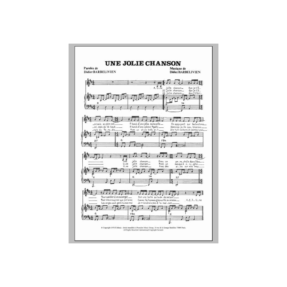 Une Jolie Chanson