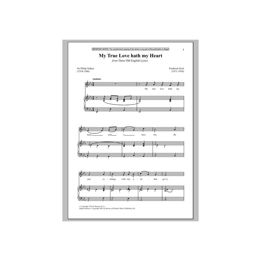 My True Love Hath My Heart (from Three Old English Lyrics)