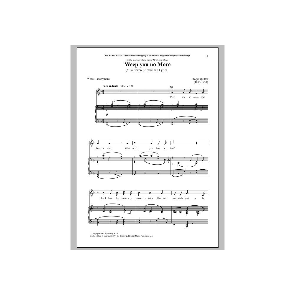Weep You No More (from Seven Elizabethan Lyrics)