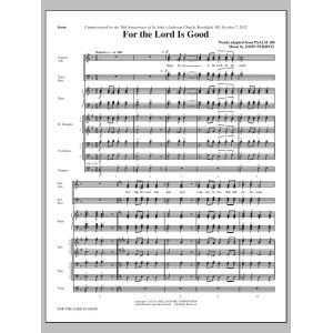 For The Lord Is Good - Full Score