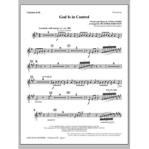 God Is In Control (arr. Heather Sorenson) - Bb Clarinet