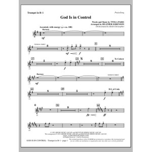 God Is In Control (arr. Heather Sorenson) - Bb Trumpet 1