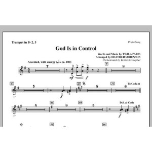 God Is In Control (arr. Heather Sorenson) - Bb Trumpet 2,3