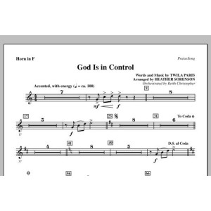 God Is In Control (arr. Heather Sorenson) - F Horn