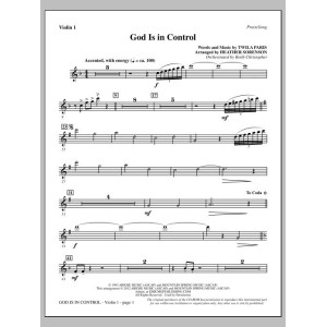 God Is In Control (arr. Heather Sorenson) - Violin 1