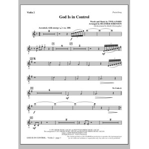 God Is In Control (arr. Heather Sorenson) - Violin 2
