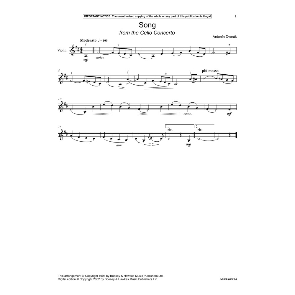 Song (from The Cello Concerto)