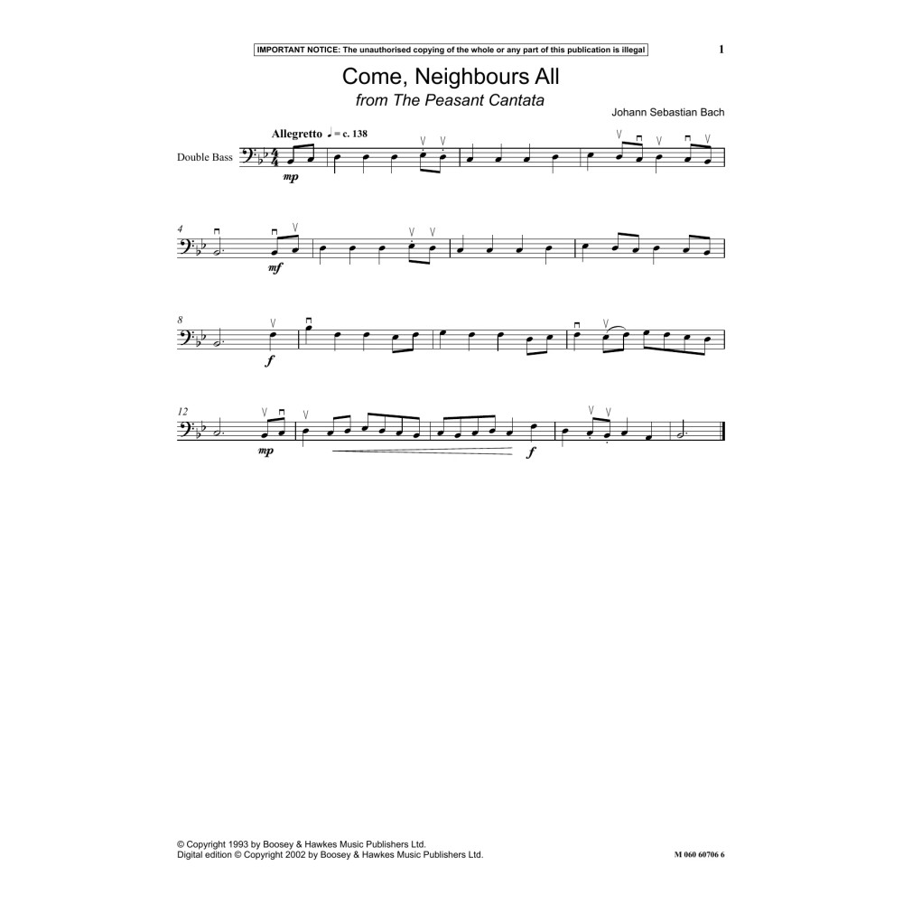 Come, Neighbours All (from The Peasant Cantata)