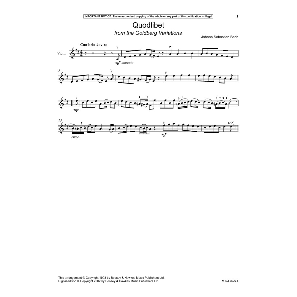 Quodlibet (from The Goldberg Variations)
