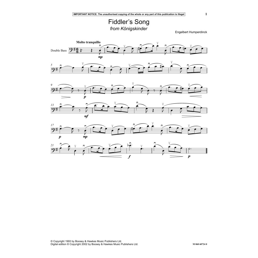 Fiddler's Song (from Konigskinder)