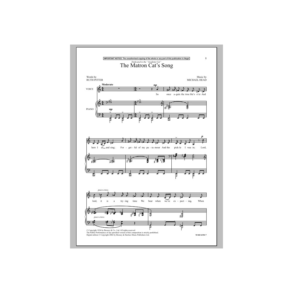The Matron Cat's Song