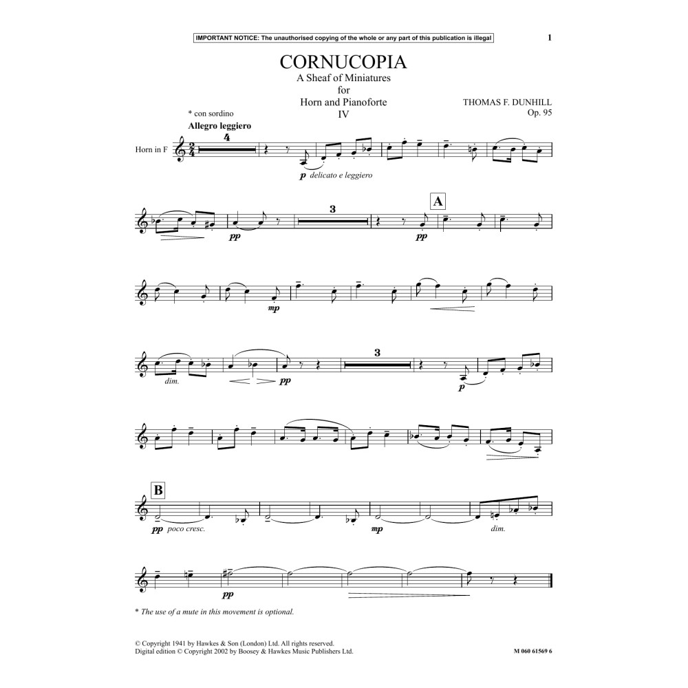 Cornucopia - A Sheaf Of Miniatures For Horn And Pianoforte (IV)