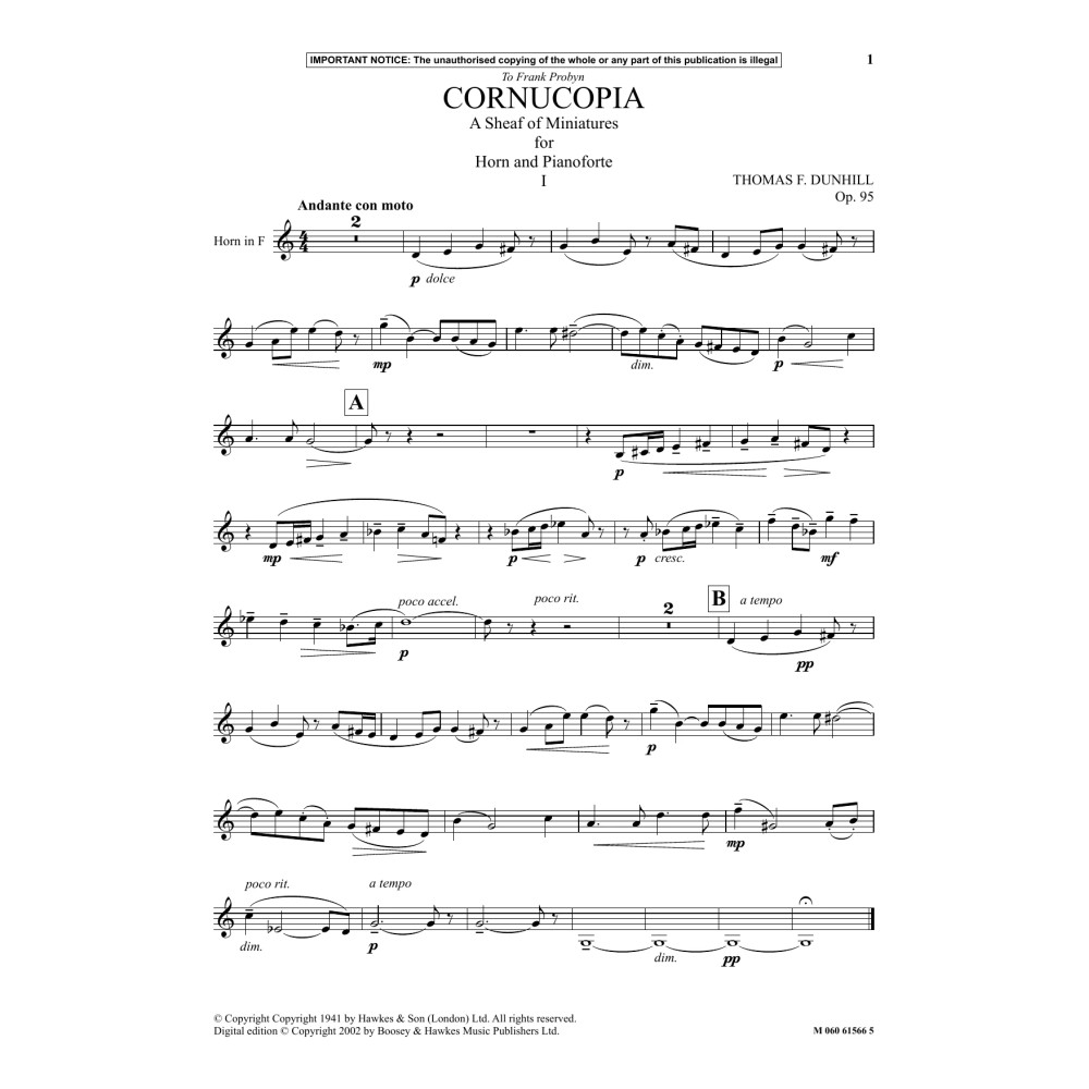 Cornucopia - A Sheaf Of Miniatures For Horn And Pianoforte (I)