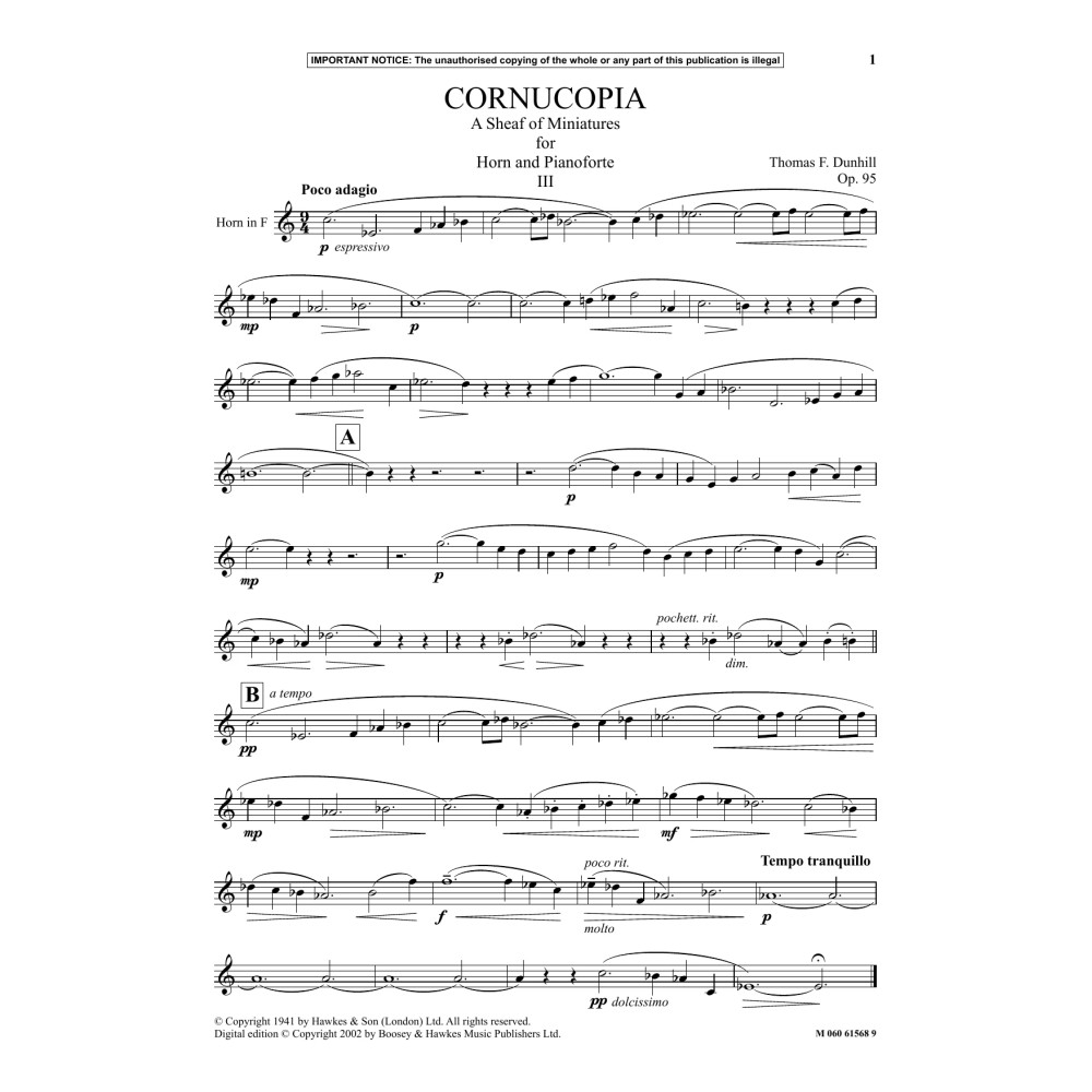 Cornucopia- A Sheaf Of Miniatures For Horn And Pianoforte (III)