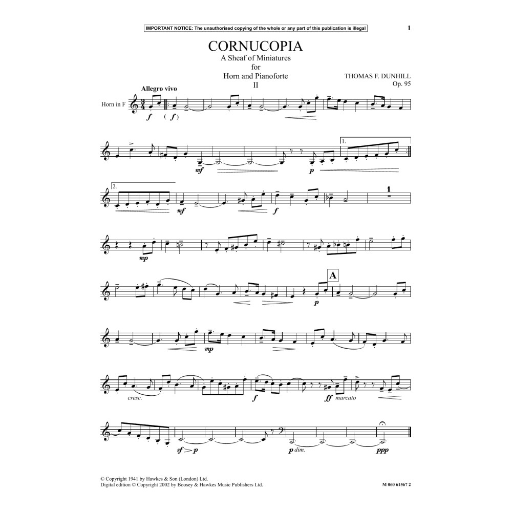 Cornucopia - A Sheaf Of Miniatures For Horn And Pianoforte (II)