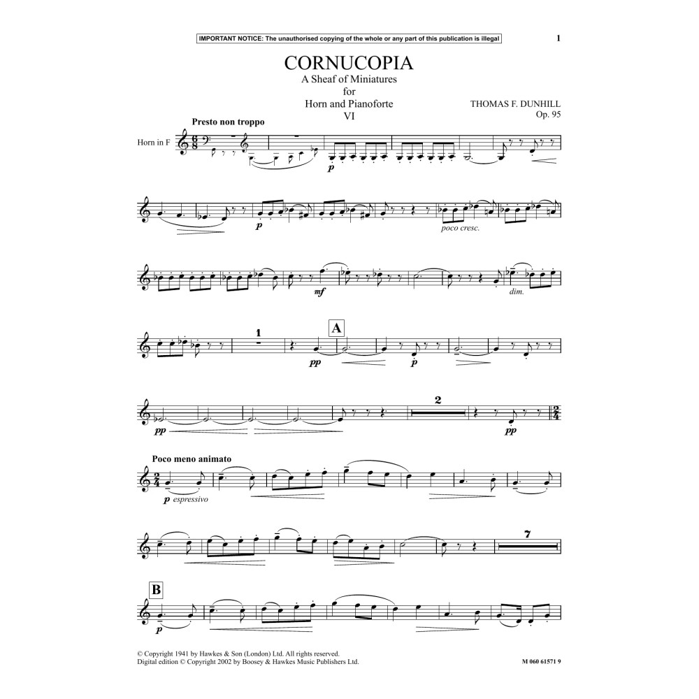 Cornucopia: A Sheaf Of Miniatures For Horn And Pianoforte (VI)