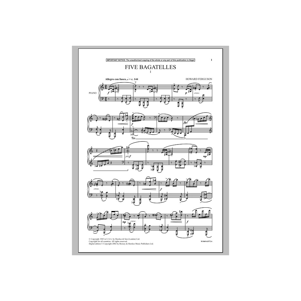 Five Bagatelles (I)