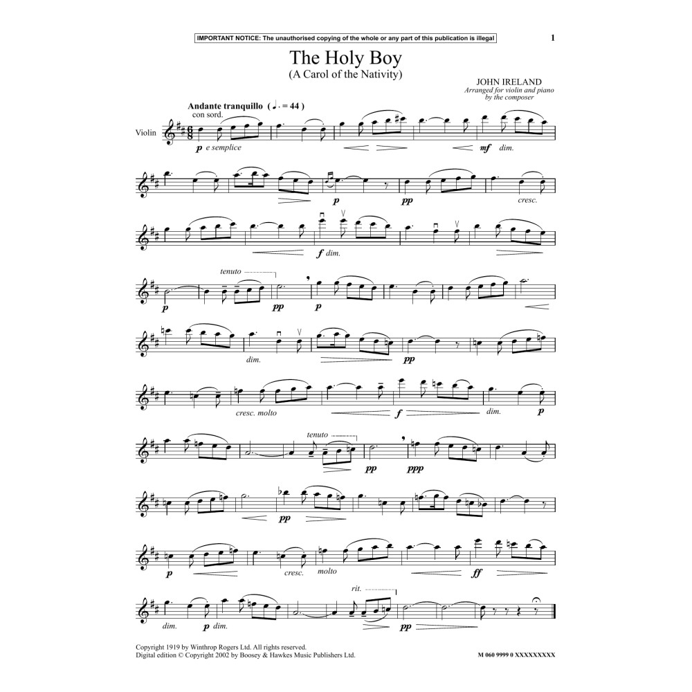The Holy Boy (A Carol Of The Nativity)