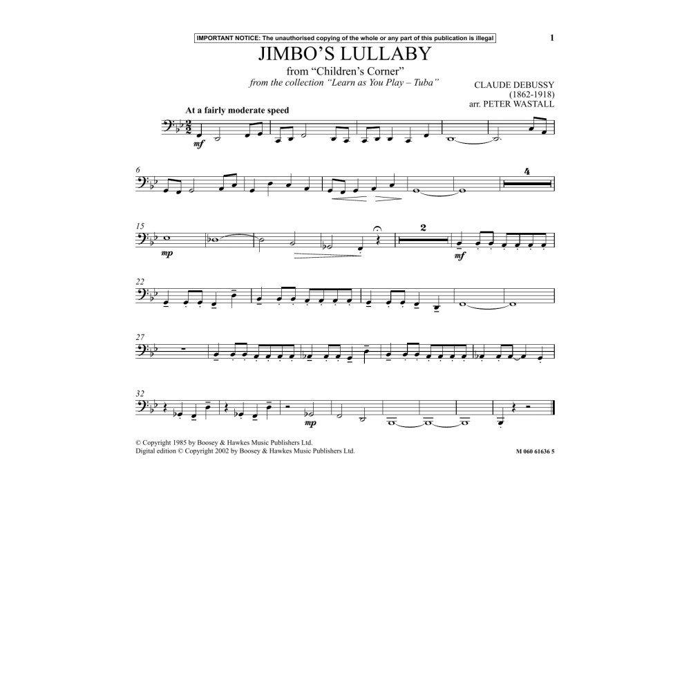 Jimbos Wiegenlied aus Children''s Corner (aus Learn As You Play Tuba)