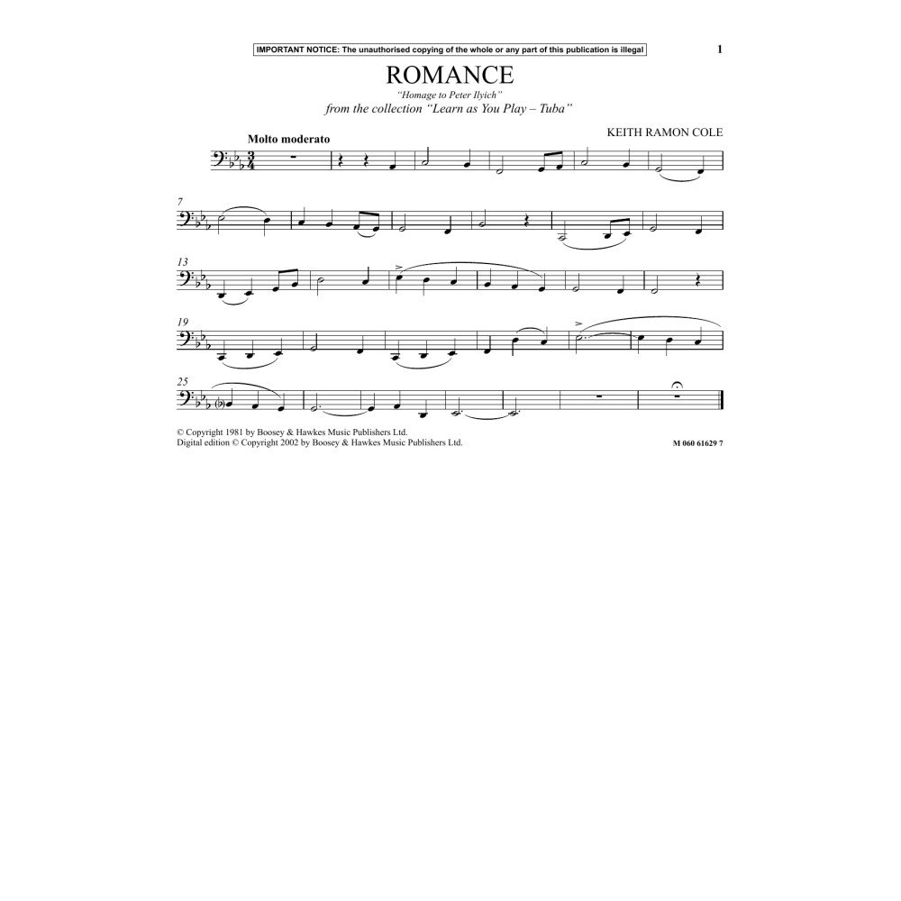 Romance - Homage To Peter Ilyich (from Learn As You Play Tuba)