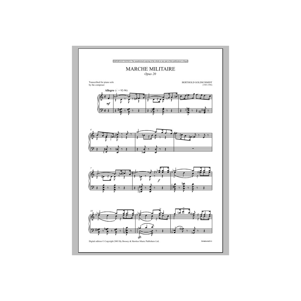 Militärmarsch, Op. 20