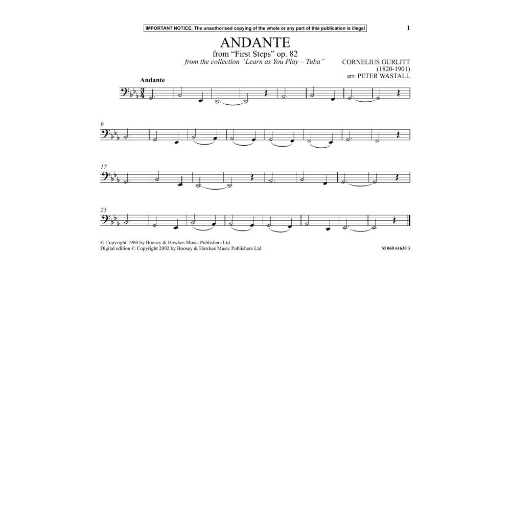 Andante From First Steps, Op. 82 (from Learn As You Play Tuba)