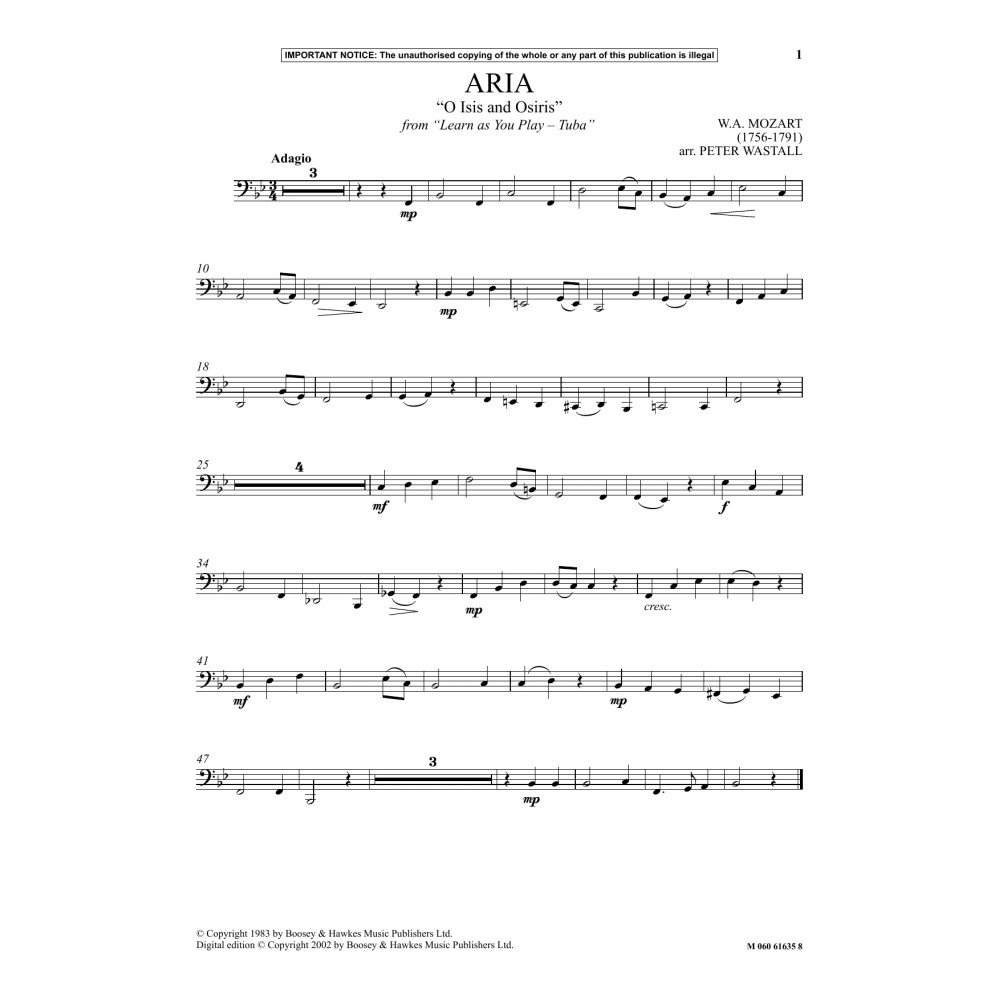 Aria O Isis And Osiris (from Learn As You Play Tuba )