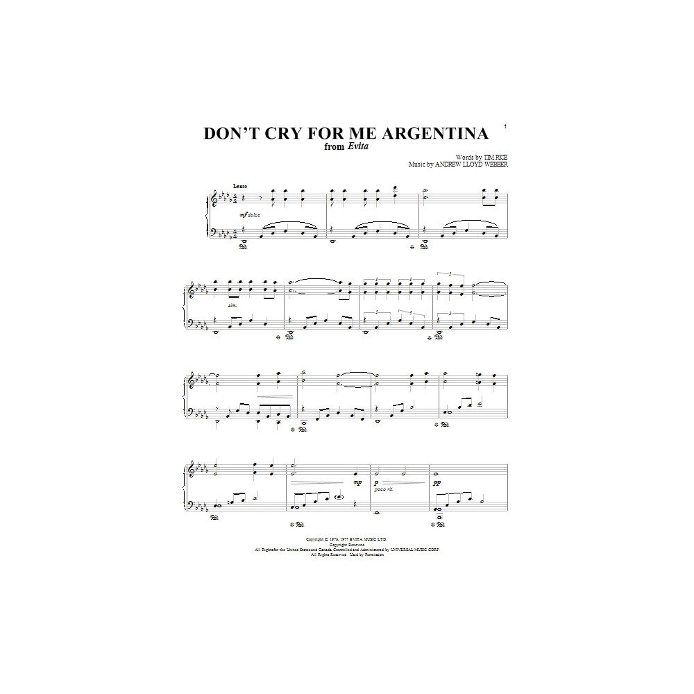 Don't Cry For Me Argentina (from Evita)