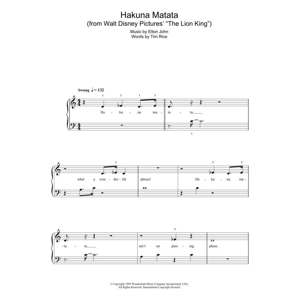 Hakuna Matata (from The Lion King)